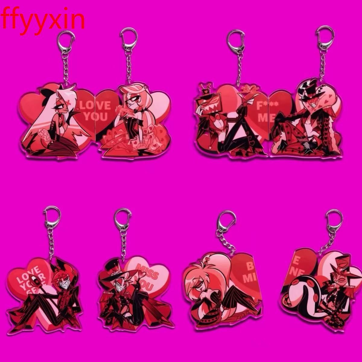 Hazbin Hotel Acrylic Pendant Key Chain Key Ring Backpack