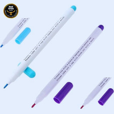 Premium Air/Water Erasable Purple Blue Fabric Marker Pen 2mm Auto-Vanishing Pens