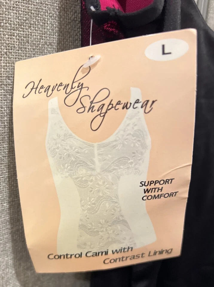 Cami Heavenly Shapewear Control con Forro en Contraste Negro/Rosa Talla Grande Foto 3 de 4