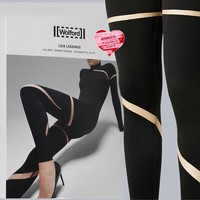 Wolford Leia Leggings • M • Fairly Light / Black ... Transparente Seitenschlitze