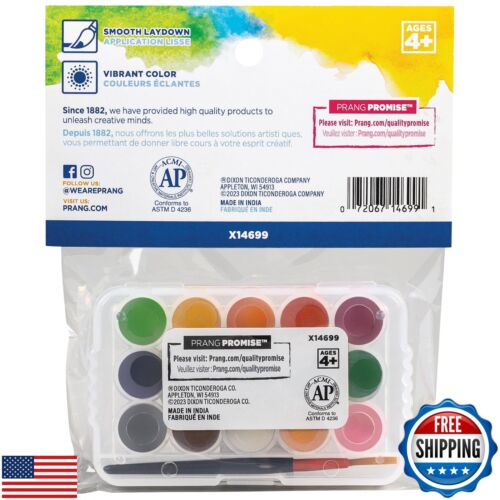 Prang Mini Watercolor Paint Sets, (Bulk Pack of 24) Palette Tray and Brush, 1 - Picture 4 of 5