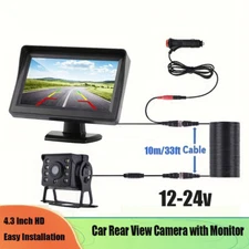 New 4.3" Car Monitor Rear View Camera For Truck Parking Reversing Backup Camera