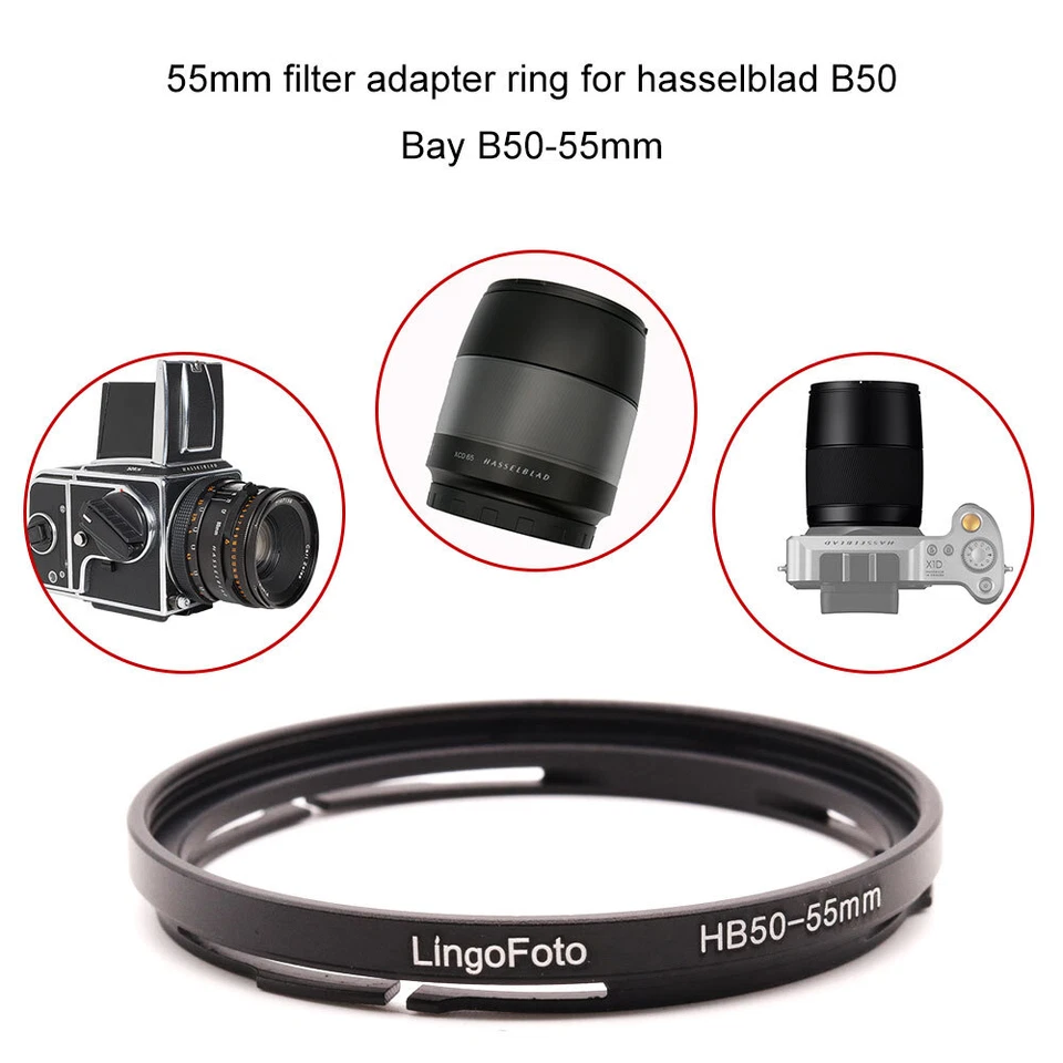 Anillo adaptador filtro lente B50/60/70-62/67/72/77/82 mm anillo paso elevador para Hasselblad Foto 2 de 4