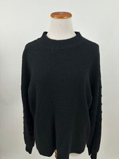 VINCE CAMUTO black cotton blend ribbed sweater XXL