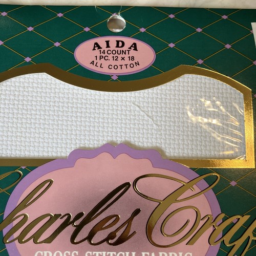CHARLES CRAFT 14 count CROSS STITCH FABRIC AIDA 12x18 WHITE~~NIP - Picture 4 of 4
