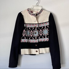 Anthropologie Sweater Jacket Womens 2 Buckhaven Knit Fairisle By Elevenses