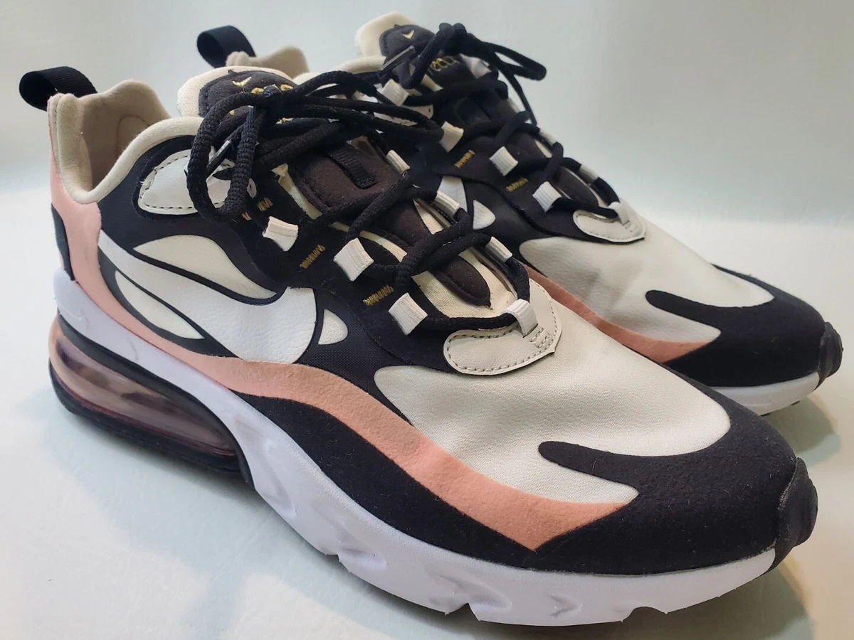 Nike Women's Air Max 270 React Black/White-Bleached Coral - AT6174