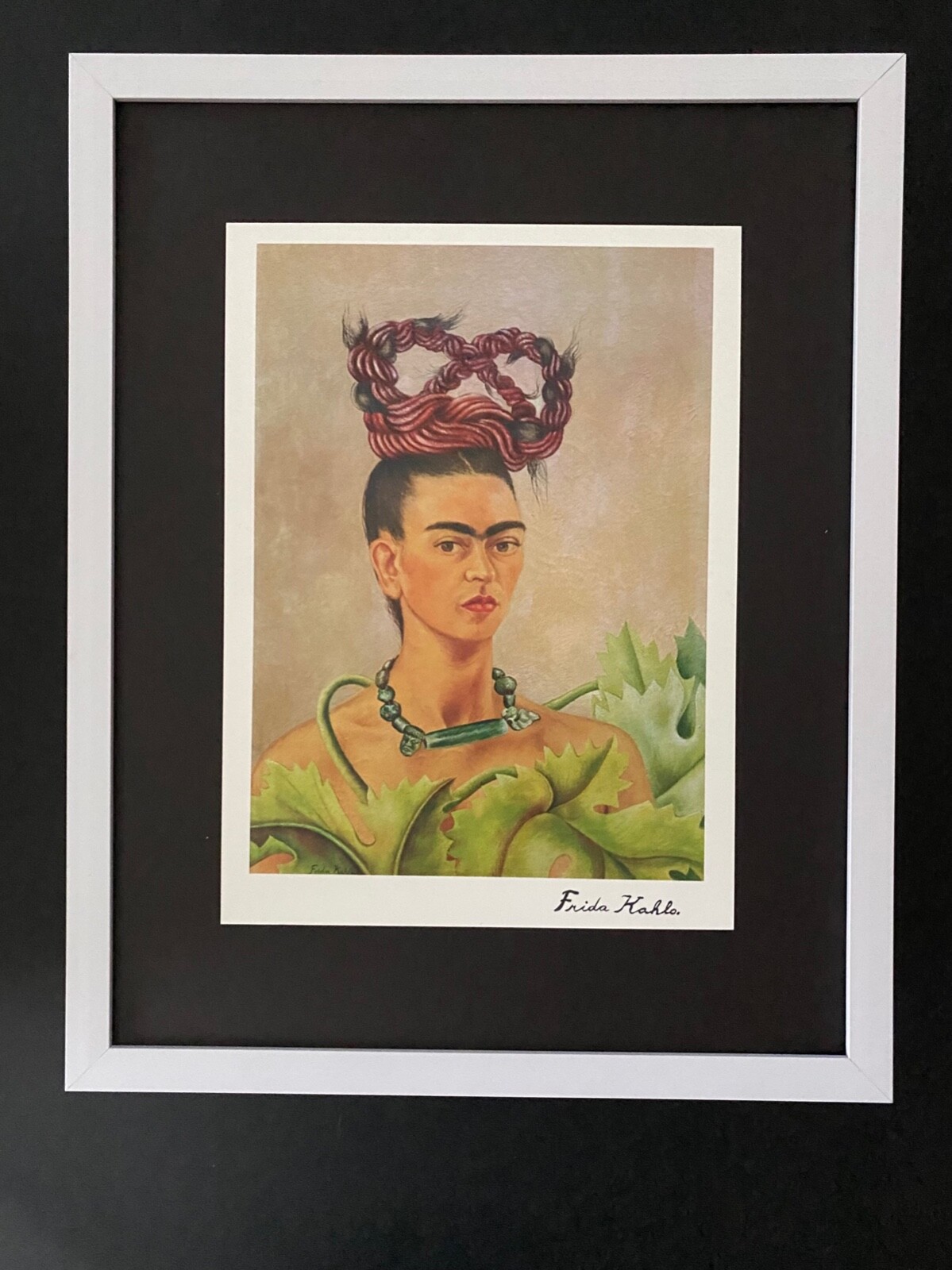 FRIDA KAHLO | Signed Print from Mexico "Self Portrait" + Framed | Buy it Now!