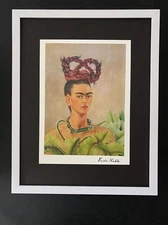 FRIDA KAHLO | Signed Print from Mexico "Self Portrait" + Framed | Buy it Now!