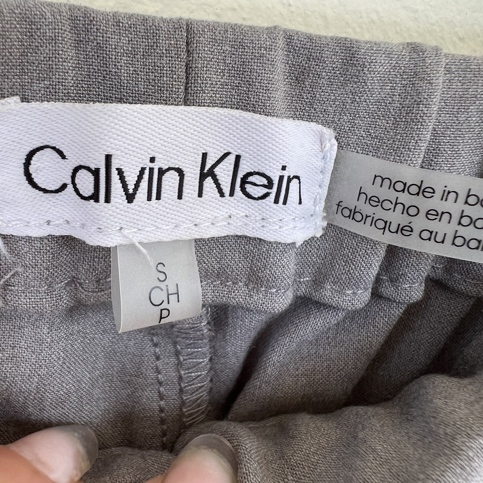 Calvin Klein Drawstring Grey Pants SMALL Stretch Adjustable Heathered Womens thumbnail 7