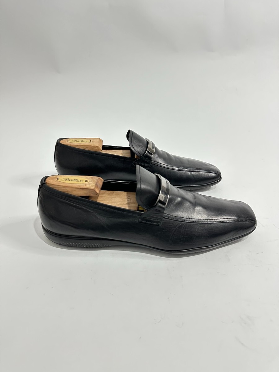 Prada Black Leather Slip-On Loafers Prada - Black Spazzolato Leather Slip On Loafer, 50mm main image 4