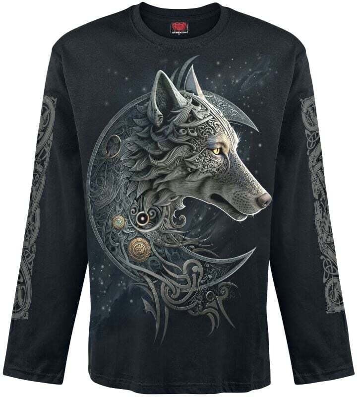 Спиральная футболка Herren Celtic Wolf schwarz