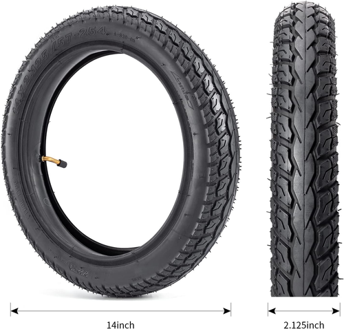 Heavy-Duty 14 X 2.125 Tire and Tube Set 57-254 Electric Scooter Tire Tube with A - Picture 8 of 12