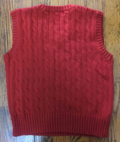 Ralph Lauren Polo Red Cable Knit Sweater Vest Size 5 Kids EUC Preppy Holidays - Picture 2 of 5