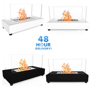 Bio Ethanol Fireplace Indoor Outdoor Camping Glass Top Burner Fire