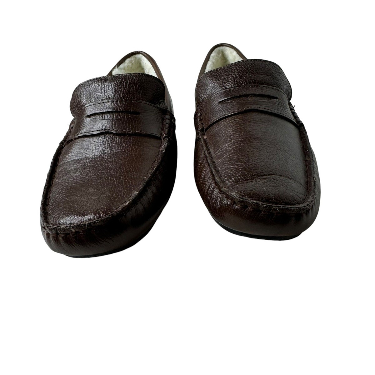 Massimo Matteo Faux Fur Penny Loafer Brown Leather 7.5 | eBay display picture 1