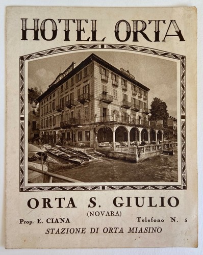 BROCHURE PIEGHEVOLE DEPLIANT PUBBLICITARIO HOTEL ORTA S.GIULIO (NOVARA) MIASINO