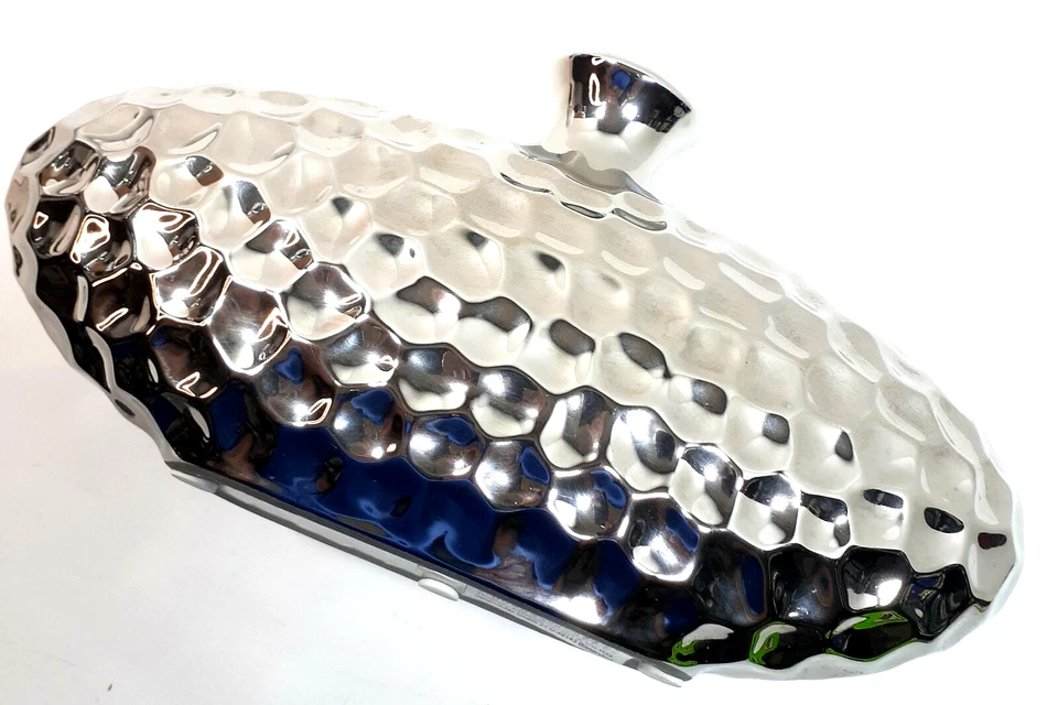 Silver Hammered Ceramic Vase Oval Thomas Philipps Germany - Image 4 of 4