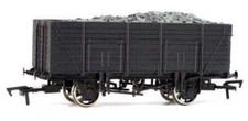 Dapol A007 'Un Painted' 9 Plank Open Mineral Wagon Dark Grey with Load - T48Post