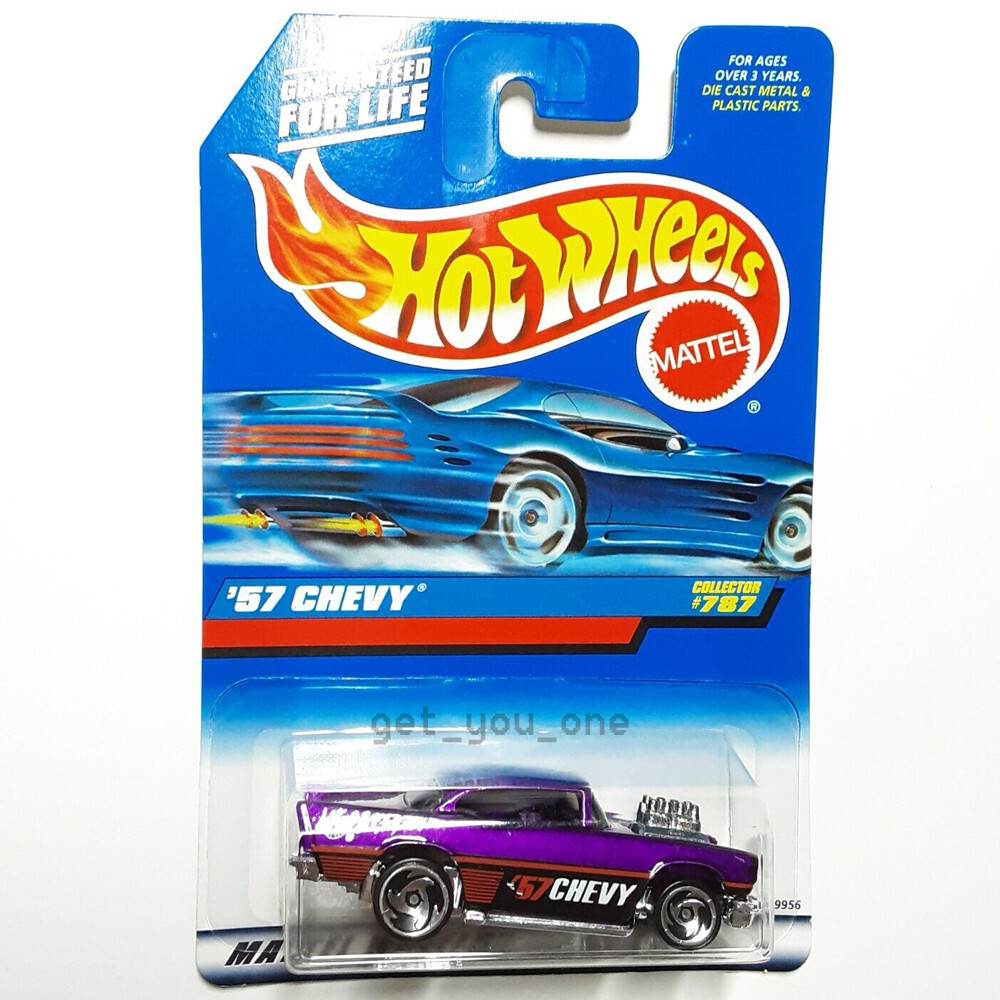 NEW 1998 Hot Wheels '57 CHEVY Purple Car Collector #787 Diecast 1