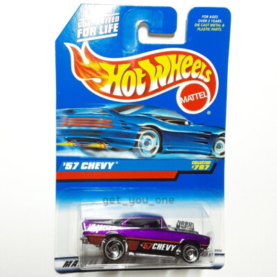 NEW 1998 Hot Wheels '57 CHEVY Purple Car Collector #787 Diecast 1