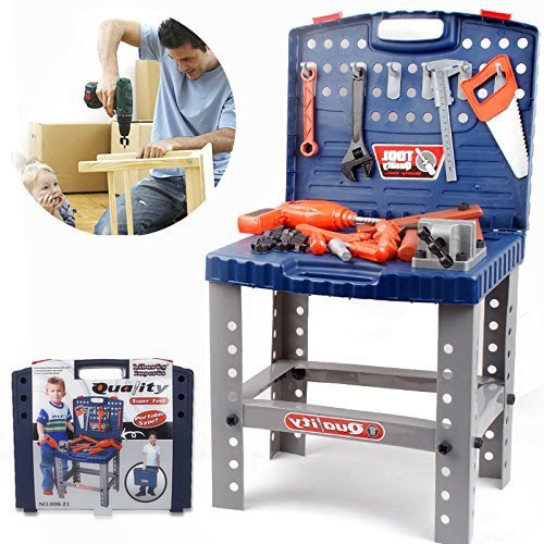 Kids Tools Bench Workshop Play Set Toddler Pretend Work Child