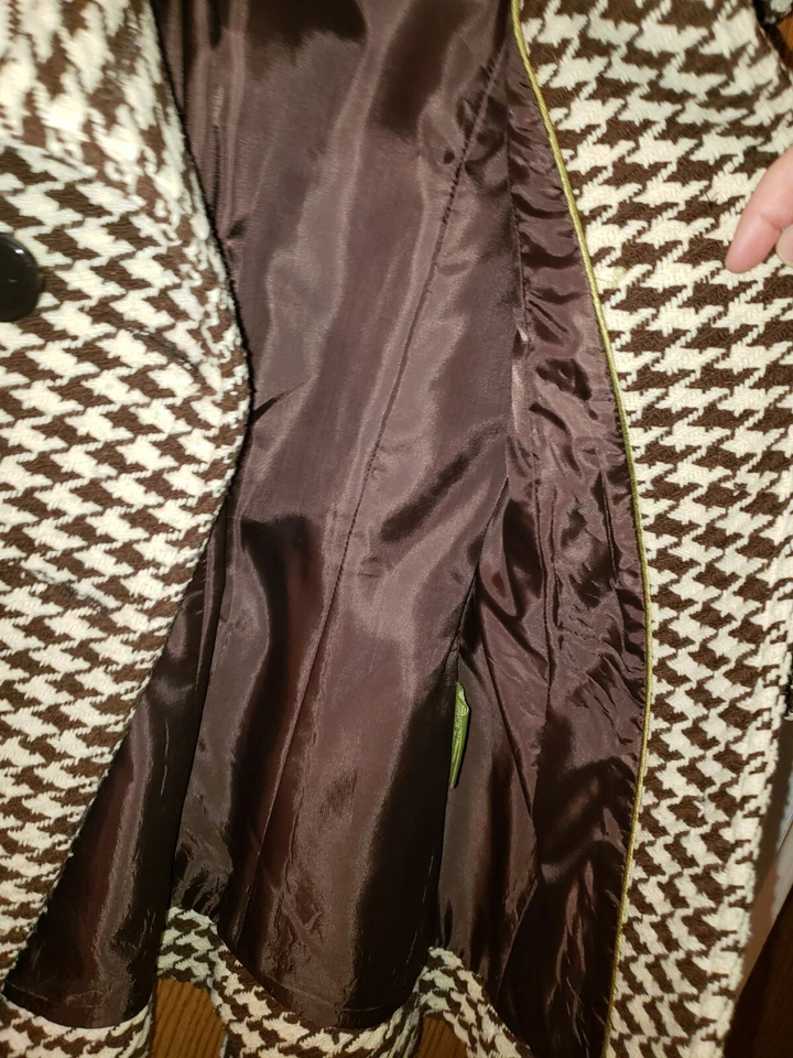 Soia & Kyo гороха пальто куртка белый коричневый гончие зуб шерсти TP/XS - Изображение 4 из 4