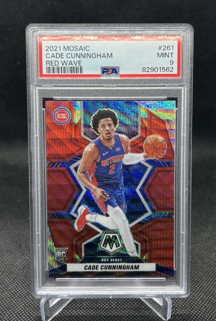 2021-22 Panini Mosaic Cade Cunningham Red Wave RC #261 PSA 9 Pistons