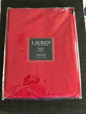 Ralph Lauren TUXEDO POMEGRANATE Red Herringbone 60 x 120" Tablecloth + Napkins