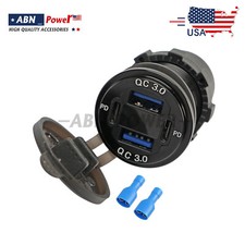 1X 12-24V 4Port Fast Car Charger QC3.0 PD USB C Outlet Socket for Boat RV Marine