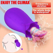 10-Speed Oral Clit Licking Tongue Rose Vibrator G-Spot Dildo Sex Toys Women US