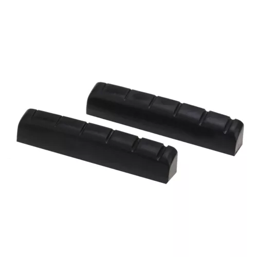 Musiclily Pro 2Pcs Black Slotted 44mm Nuts Flat For 6 String Les Paul LP Guitar