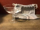 Signed Steuben Glass Champagne/Sherbet Coupe. With Felt Drawstring Steuben Pouch