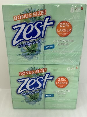 TWO 8-packs Of 5oz Bars  ALOE WATER & PEAR  Fresh Hydration Bath Body Soap