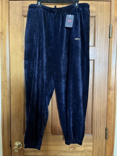 Pantalones deportivos Levi's con cordón de terciopelo negro, logotipo Levi, elegantes, $64, nuevos con etiquetas - Imagen 3 de 14