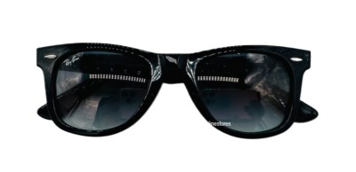 小物 Ray-Ban Wayfarer RB 2140-F 901/64 Ray-Ban Wayfarer RB2140F 901/64 Black Sunglasses - eye-oo.com