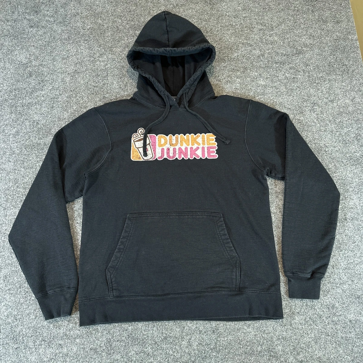 Dunkin Sweatshirt Adult Medium Black Pullover Hoodie DUNKIE JUNKIE