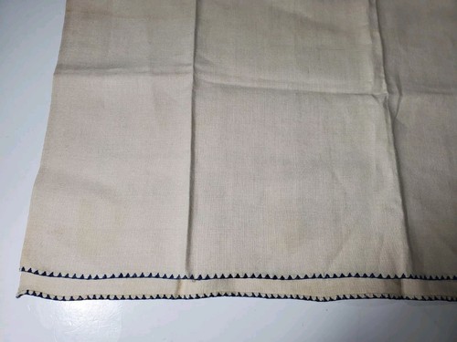 Vintage Leinen Geschirrtuch Handstickerei Vögel Pfauen Blumen Elfenbein 17x28" Vintage - Bild 8 von 11