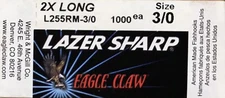 Eagle Claw Lazer Sharp Longshank Spinnerbait Hooks - Red -  3/0