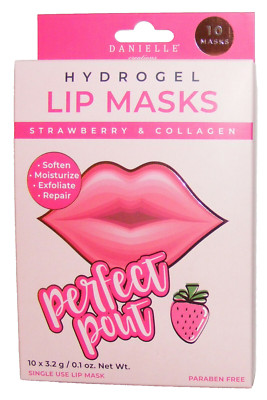 LIP MASKS 10 Pack Hydrogel Collagen Soften Moisturize Exfoliate Repair Danielle