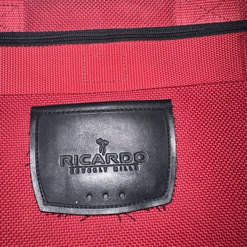 Ricardo Beverly Hills Red Overnight Carry-On Shoulder Hand Bag Luggage Suitcase - Picture 4 of 12