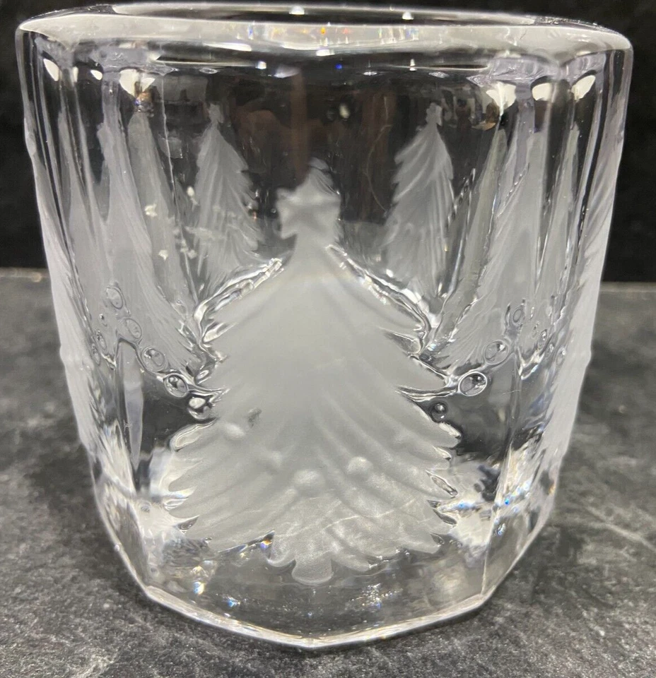 Studio Nova Votive Candle Holder "Holiday Bells" "Christmas Tree" Heavy Glass - Image 3 of 4