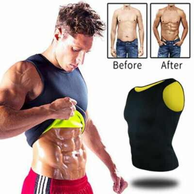 Men's Sweat Body Shaper Sauna Shirt Workout Vest Slimming Trainer Shapewear Gym