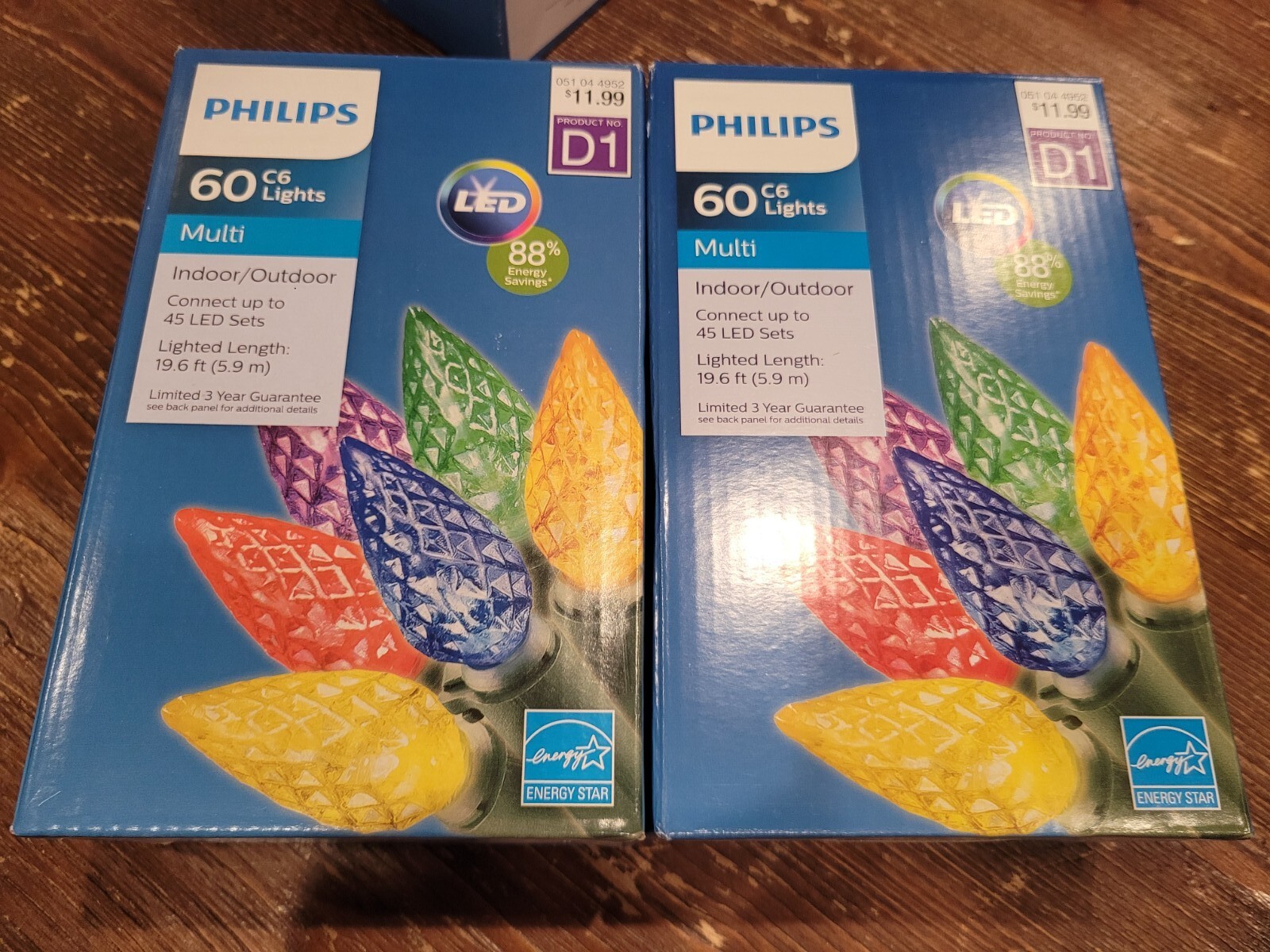 Philips Multi LED CHRISTMAS LIGHTS Faceted C6 STRING 60 LIGHTS 2