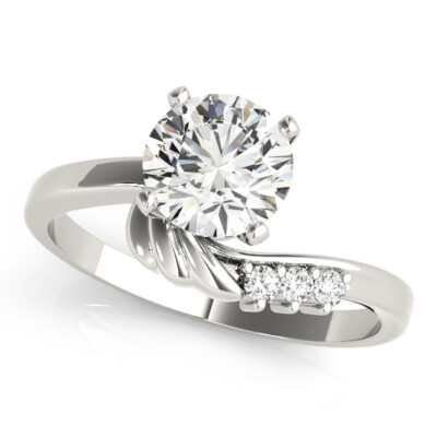 1.06 Ct Round Simulated Diamond Anniversary Ring 14K Solid White Gold Size 8 