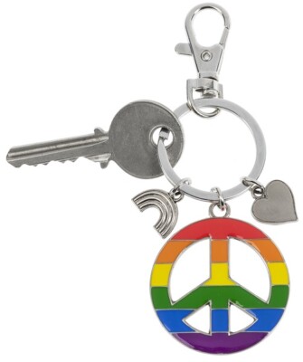 Peace Sign Key Ring Ganz Rainbow Color Peace Sign Key Chain Ring
