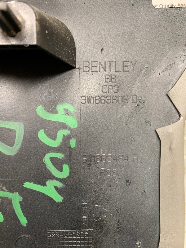 05 06 07 08 09 Bentley Continental GT Front Right Under Dash Trim OEM 3W1863606D