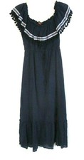 New Vince Camuto Ruffled Maxi Dress Off the Shoulder XS Blue A308796 Women CB1F
