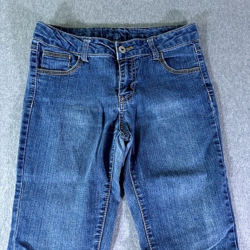 Faded Glory Girls Jeans Blue Size 12 (28x27) Low Rise Straight Stretch - Picture 8 of 12