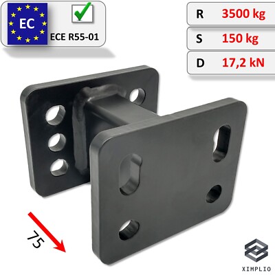Hakenverlängerung AHK Anschraubplatte 75mm 90mm 83x56 ABE für Opel Vivaro 2001-